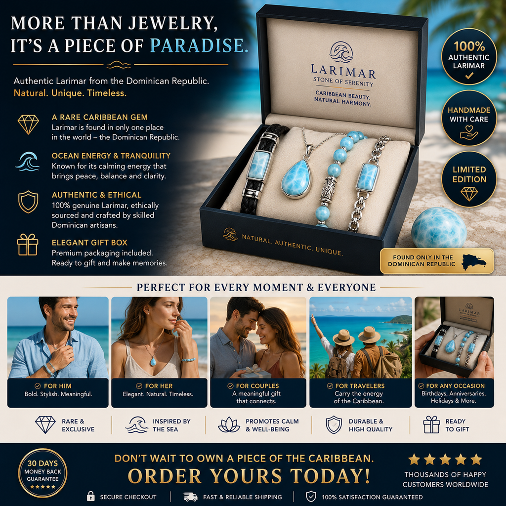 Authentic Dominican Larimar Gift Box